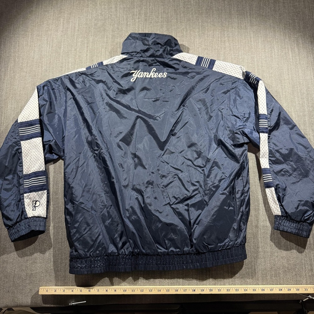 Vintage New York Yankees Jacket Mens Large Blue MLB Baseball Pro Player 90s - Picture 7 of 8